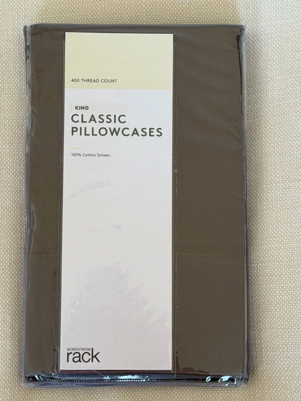Nordstrom Gray Pair of Two Sateen Grey Pillow Cases 400 TC Size King NWT